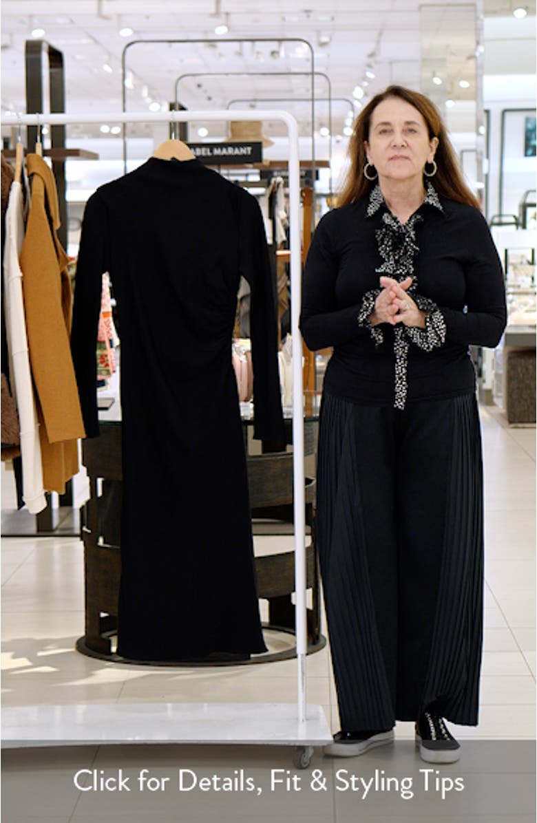 Ruched Long Sleeve Midi Dress, sales video thumbnail