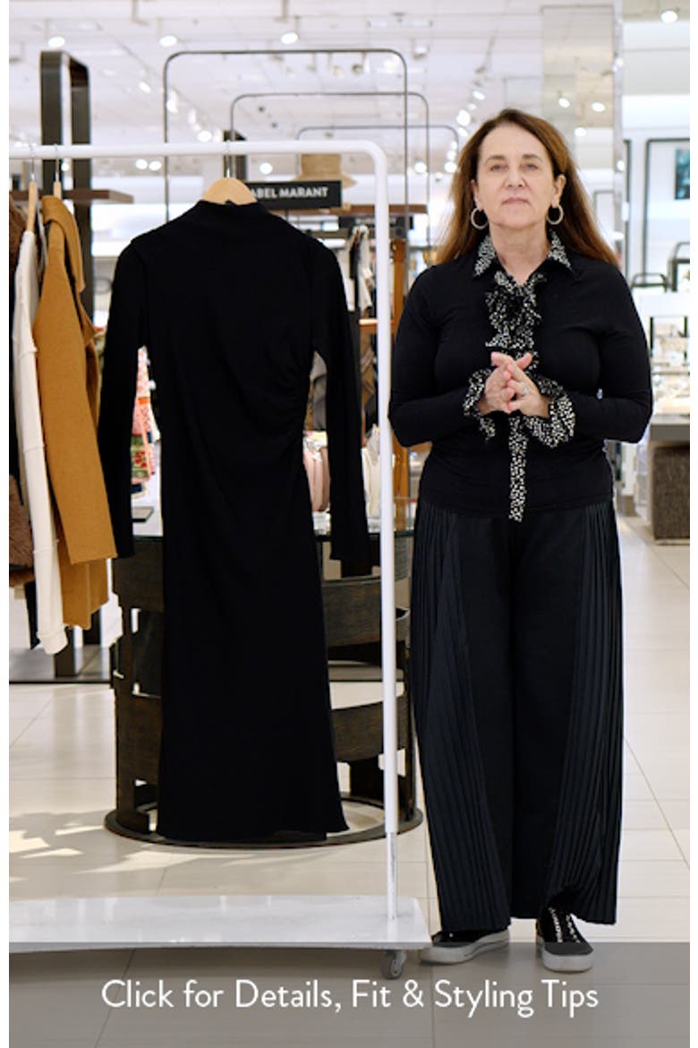 Ruched Long Sleeve Midi Dress video