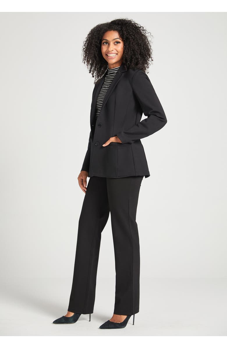Betabrand Classic Blazer Stretch Ponte, Alternate, color, Black