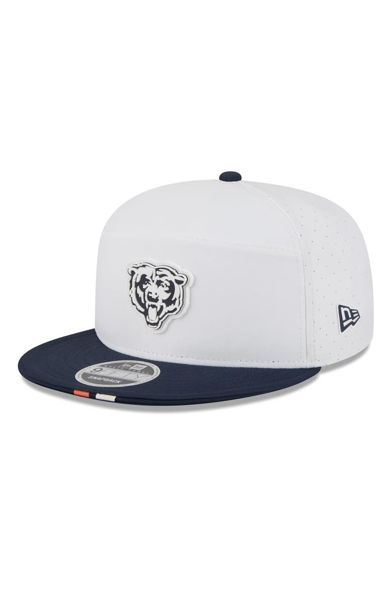 New Era Men's New Era  White/Navy Chicago Bears 2025 NFL Training Camp Split Panel 9FIFTY Snapback Hat, Main, color, 