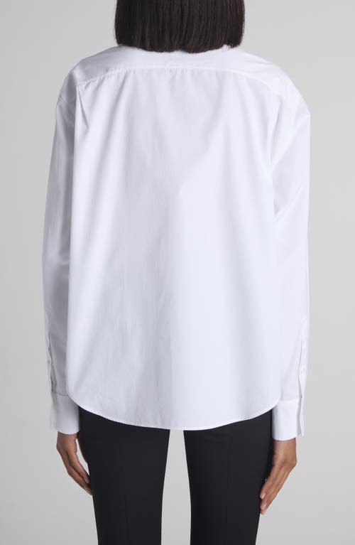 Alexander Mcqueen Mcqueen Crystal Embellished Cotton Poplin Button-up Shirt In White