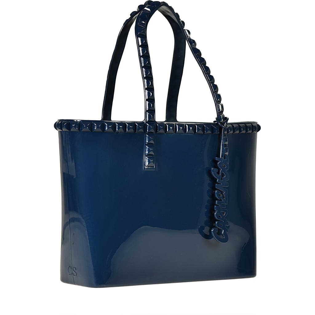 Carmen Sol Seba Mid Tote Jumbo Studs In Blue