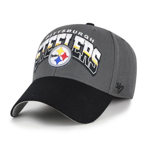 Men's '47 Charcoal Pittsburgh Steelers Split Block MVP Adjustable Hat