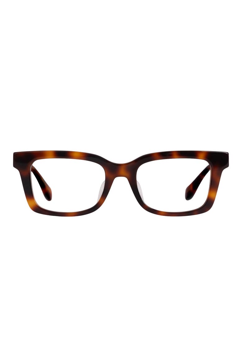 Hapuna 52mm Low Nose Bridge Wide Width Square Optical Glasses, Main, color, CAPPUCCINO / CLEAR LENSES