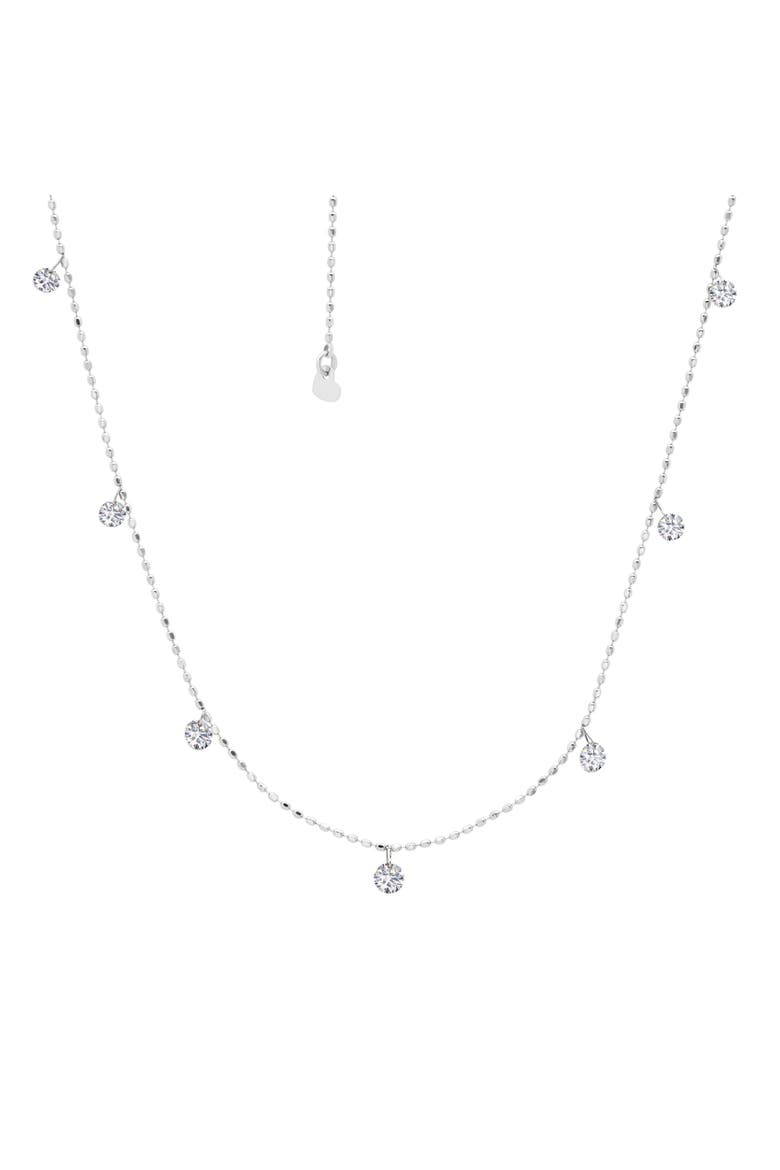 Tiny Floating Necklace in White, Main, color, White Gold
