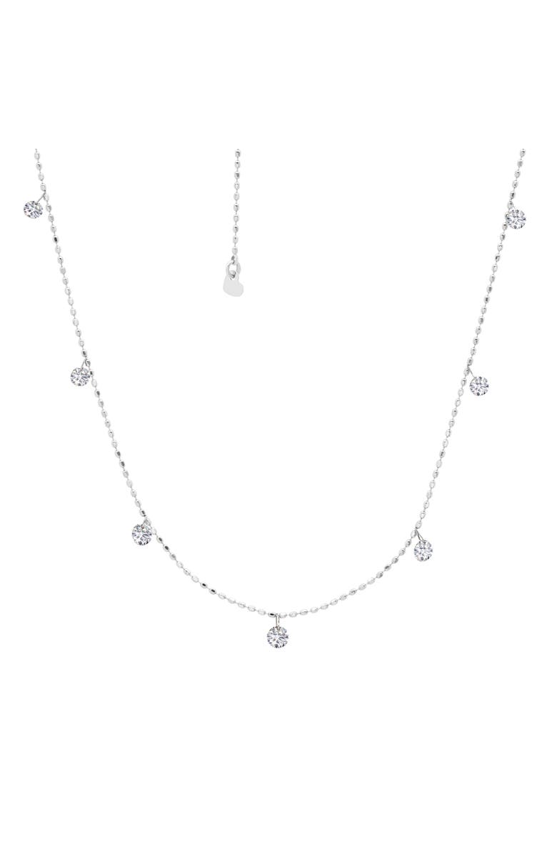 Graziela Tiny Floating Necklace in White, Main, color, White Gold