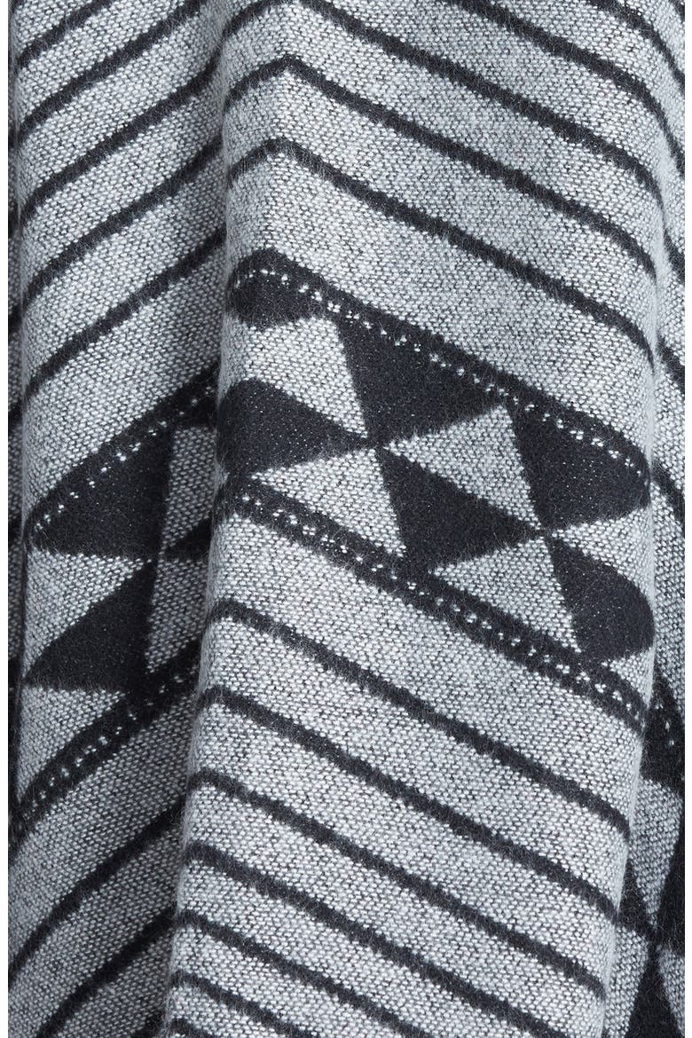 Print Tassel Trim Poncho, Alternate, color, GEOMETRIC