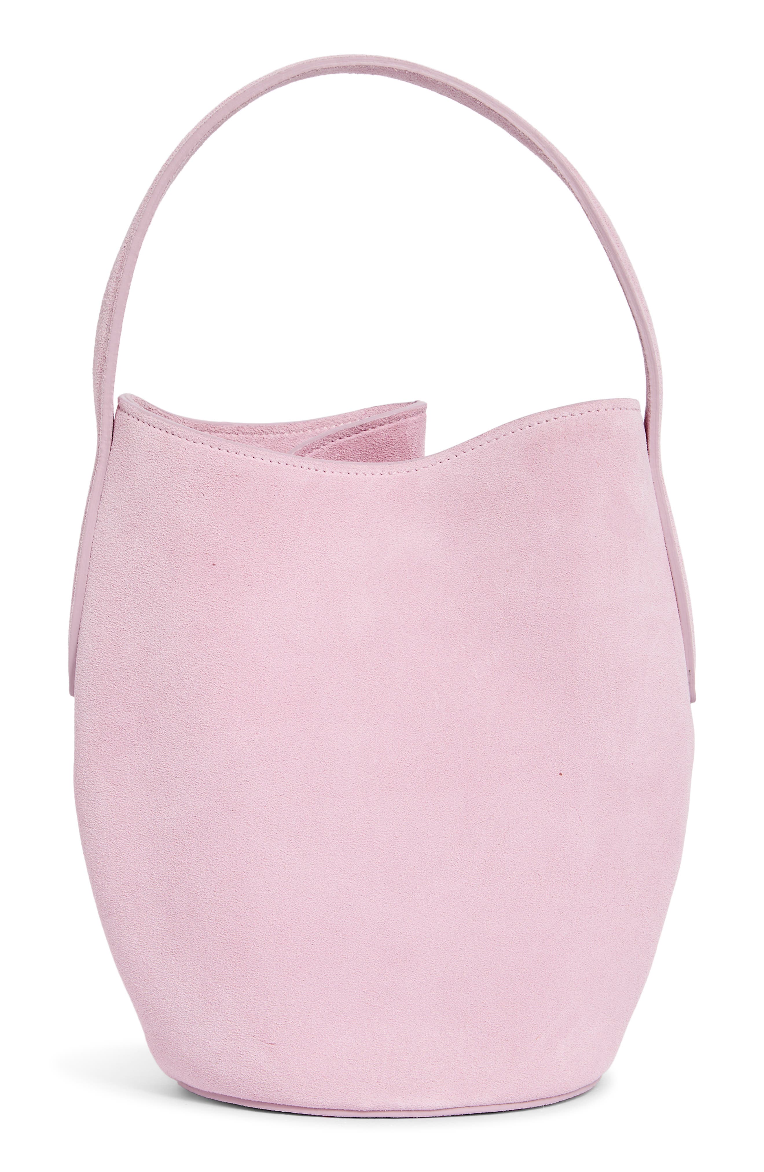 LIFFNER Mini Belted Suede Bucket Bag, Alternate, color, Pink
