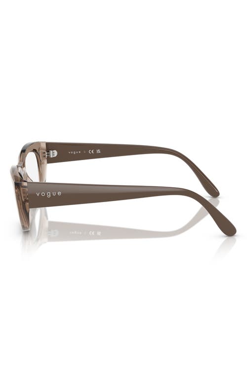 Vogue 51mm Oval Optical Glasses In Brown
