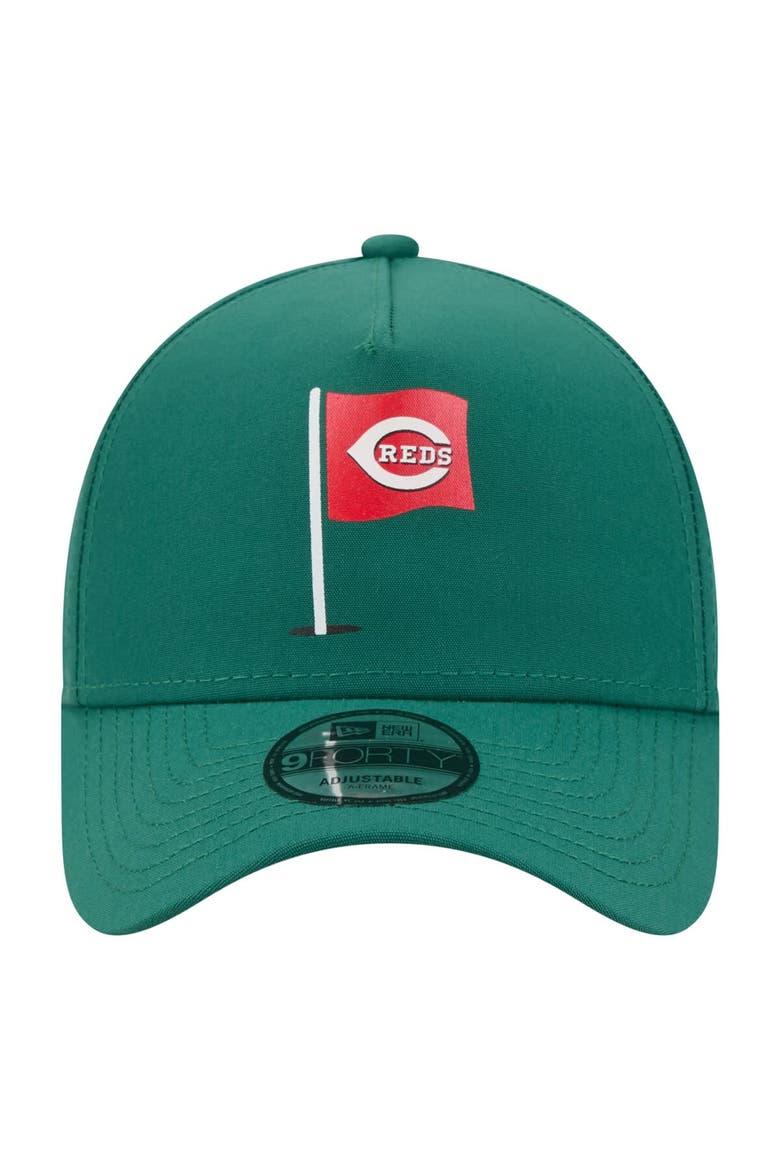 Men's New Era  Green Cincinnati Reds Pin Seeker 9FORTY A-Frame Adjustable Hat, Alternate, color, Green
