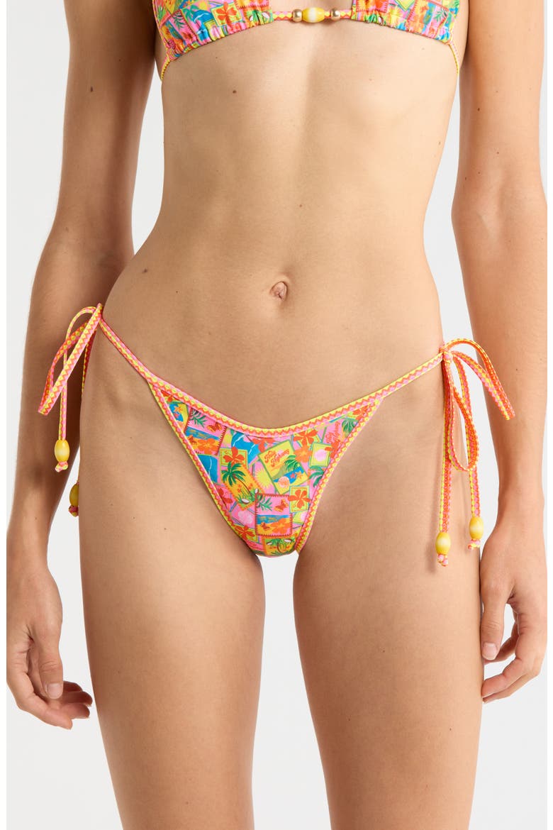 Dipped Side Tie Bikini Bottoms, Main, color, SUNSHINE SNAP