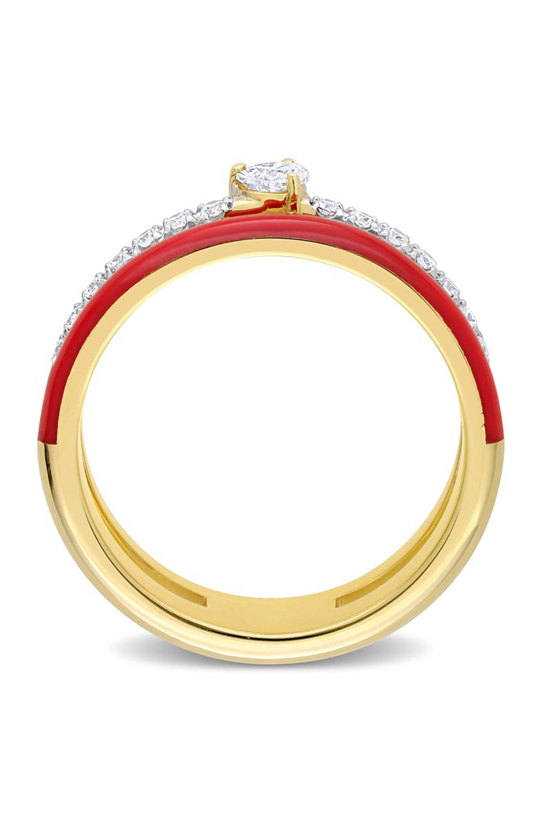 Julianna B. 1/3 CTW Diamond & Red Enamel Heart Ring 14k, Alternate, color, Red Enamel