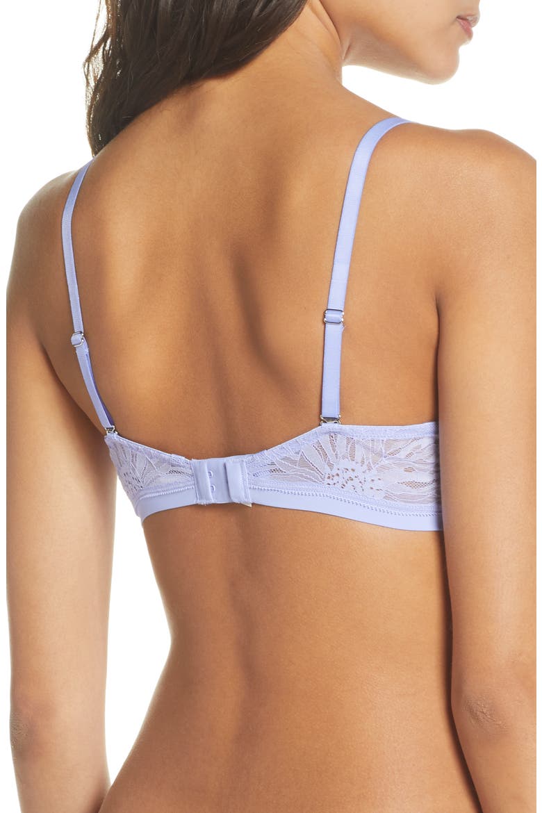 Sleek Micro Lace Underwire Convertible Push-Up Bra, Alternate, color, JACARANDA