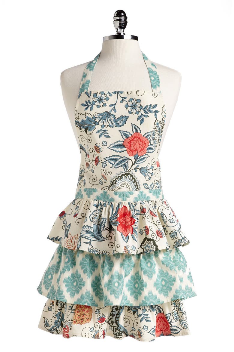 'Ikat Flowers' Apron, Main, color, BLUE