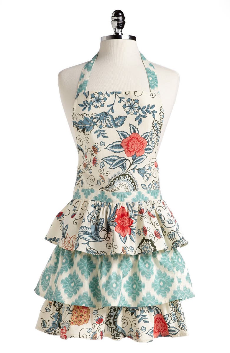 Design Imports 'Ikat Flowers' Apron, Main, color, Blue