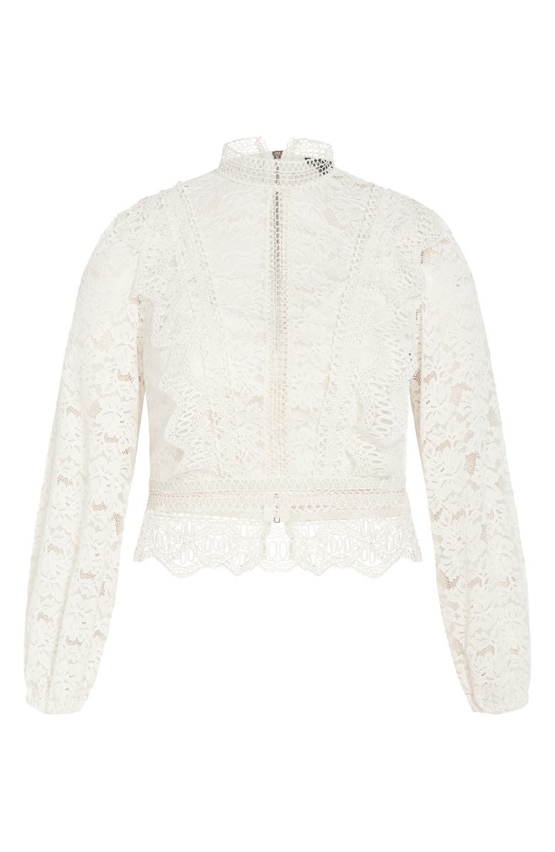 City Chic Lucielle Lace Top, Alternate, color, Porcelain