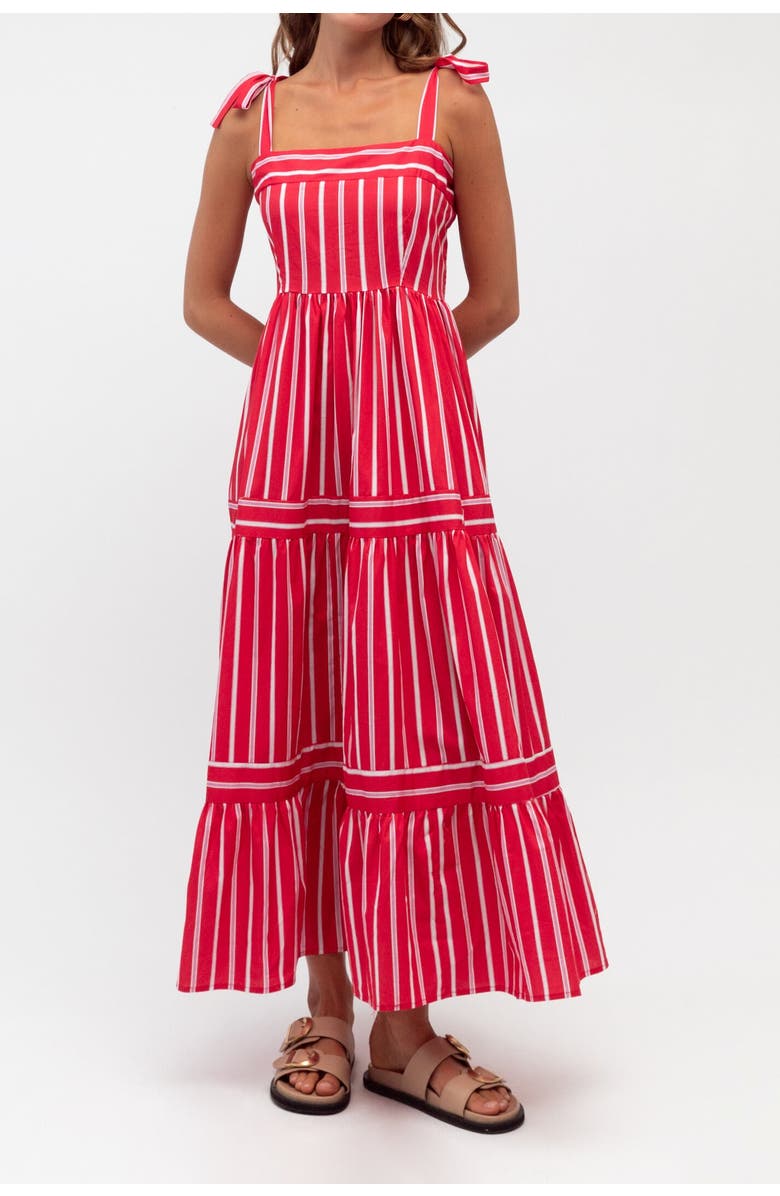 Label of Love Sicily Stripe Maxi Dress, Main, color, Red