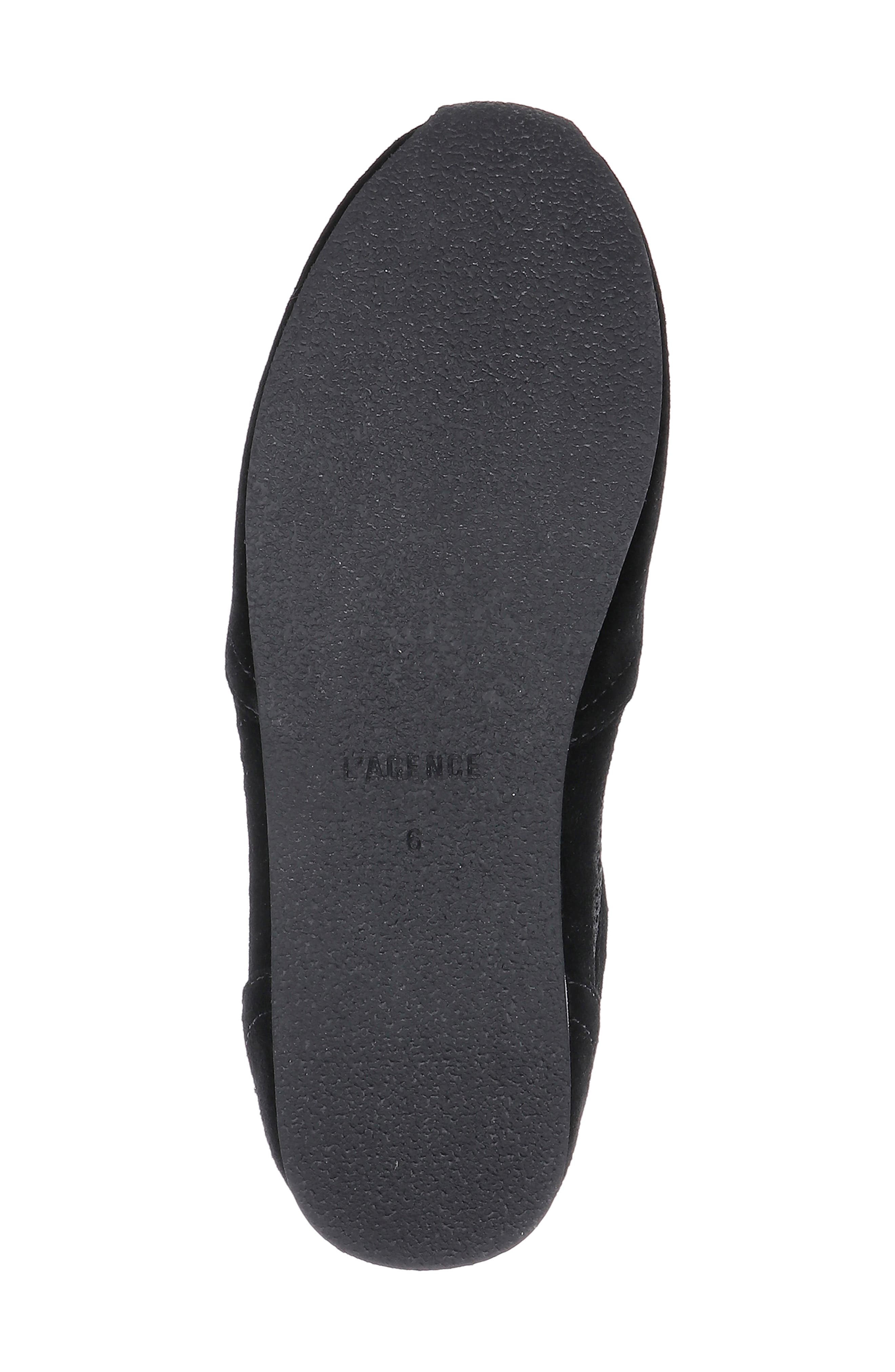 L'AGENCE Jarah Mixed Media Sneaker, Alternate, color, Black Suede