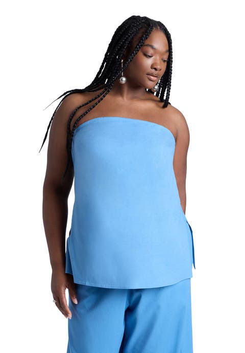 Linen Blend Column Tube Top