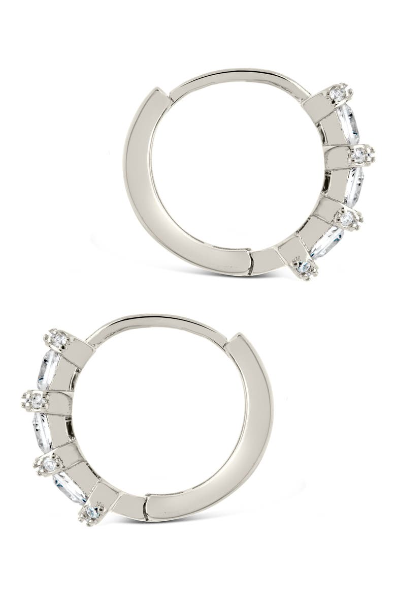 Iskara CZ Huggie Hoop Earrings, Alternate, color, SILVER