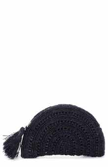 Adornia Raffia Moon Clutch