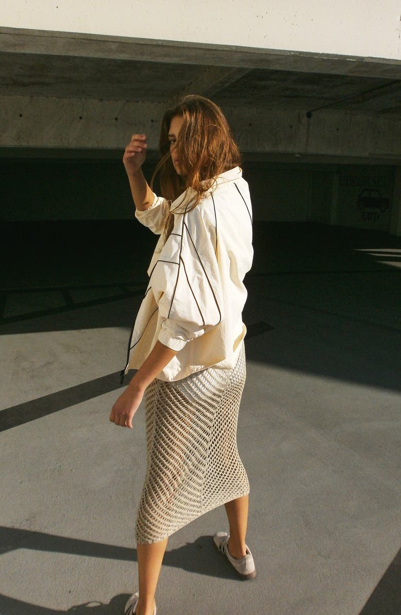 Noisy may Sally Open Stitch Midi Sweater Dress, Alternate, color, 