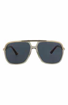 Gucci 57mm Aviator Sunglasses