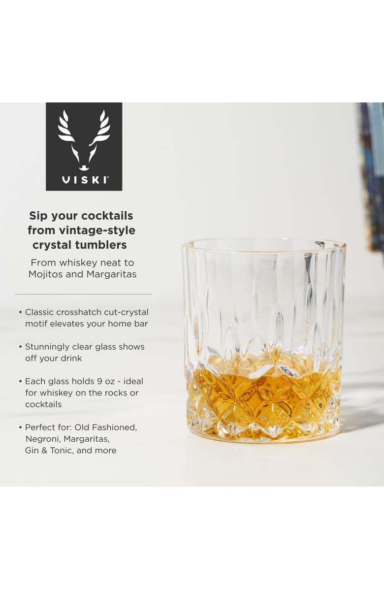 Viski Admiral Crystal Rocks Glasses, Alternate, color, Clear
