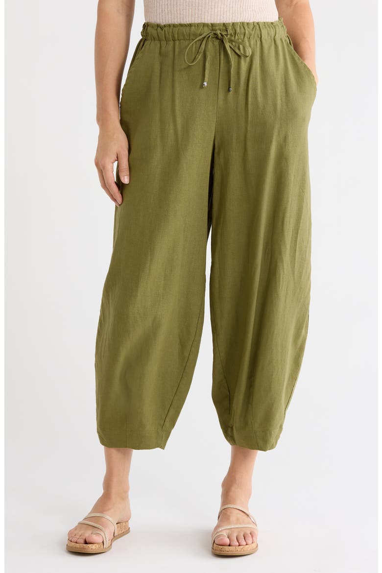 Cropped Drawstring Pants, Main, color, SAGE
