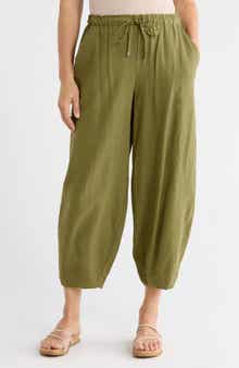 MAX STUDIO Cropped Drawstring Pants