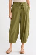 MAX STUDIO Cropped Drawstring Pants