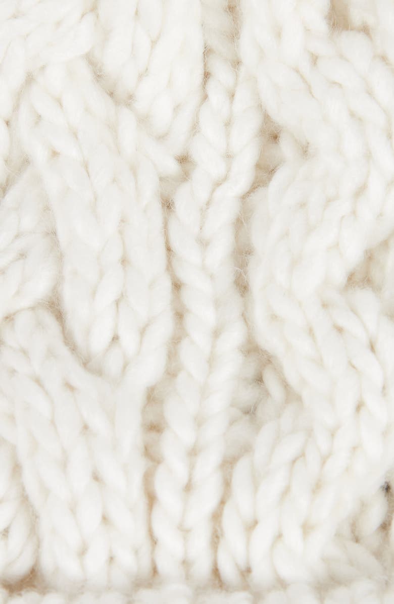 Barbour Penshaw Faux Fur Pompom Beanie, Alternate, color, Cloud