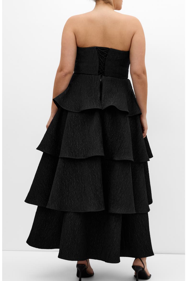 Elizabether Ruffle Sleeveless Maxi Dress, Alternate, color, BLACK
