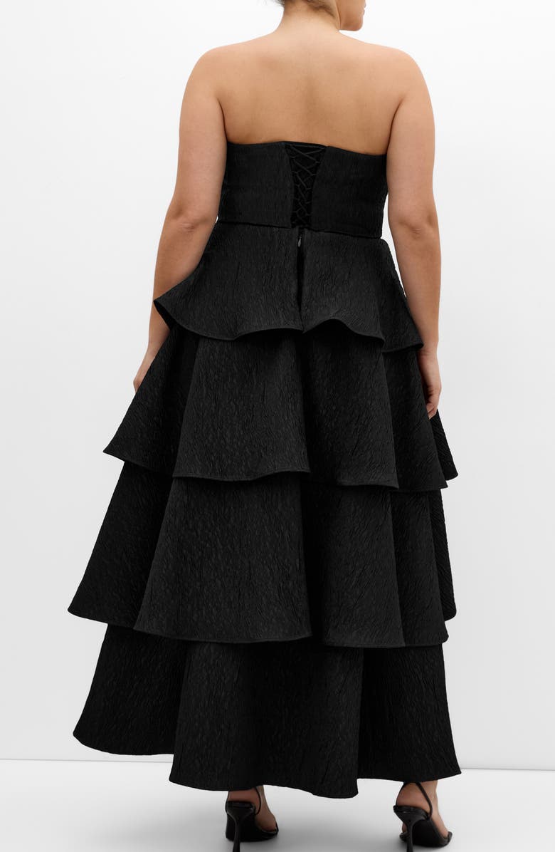 City Chic Elizabether Ruffle Sleeveless Maxi Dress, Alternate, color, Black