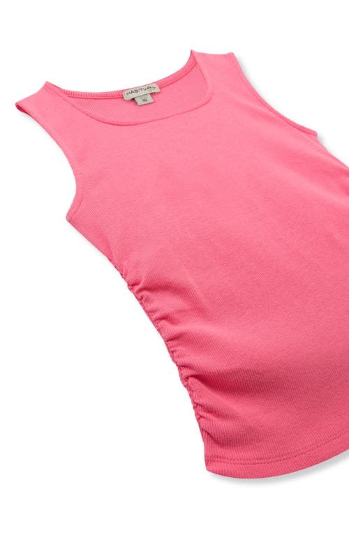 Habitual Kids Kids' Ruched Rib Tank In Dark Pink