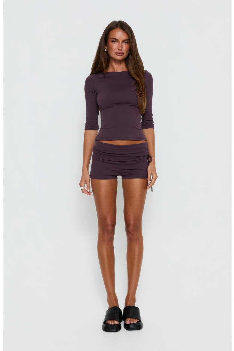 Daily Define Boatneck Three-Quarter Sleeve Top, Alternate, color, AUBERGINE