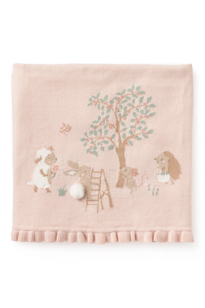 Garden Picnic Cotton Knit Blanket, Main, color, PINK