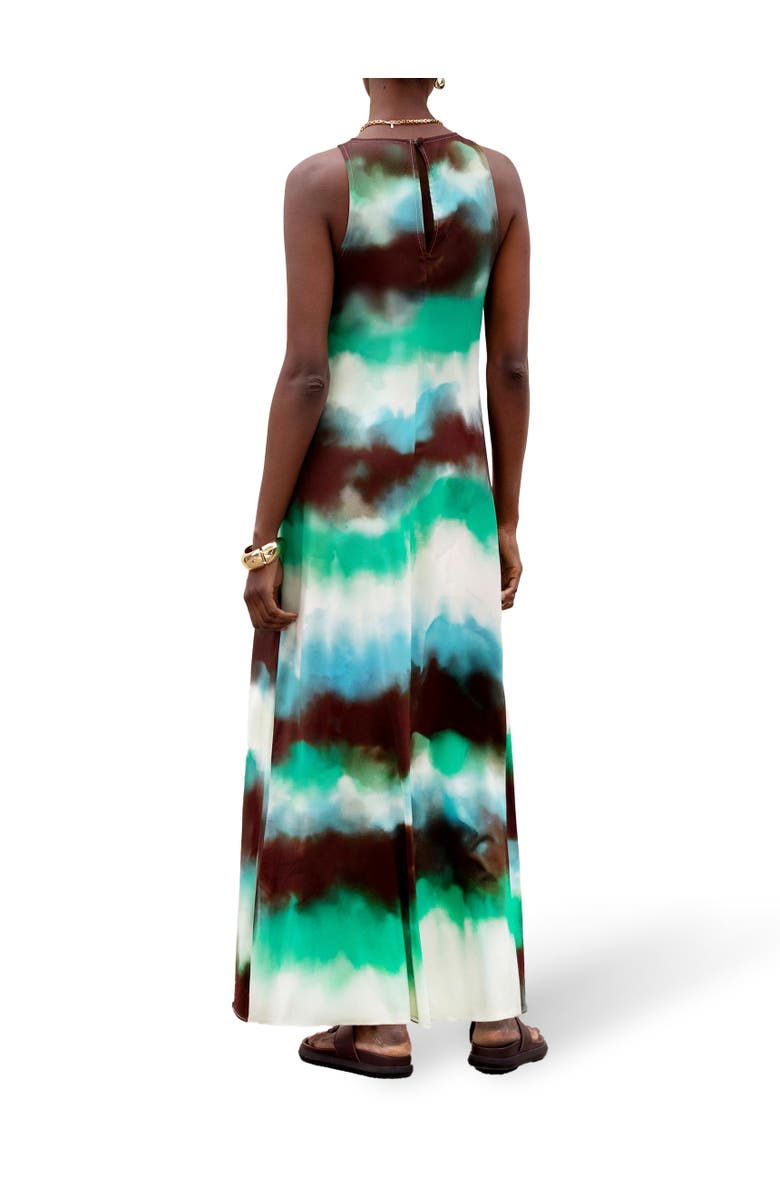 Ro&Zo Sleeveless Print Maxi Dress, Alternate, color, Green Watercolour