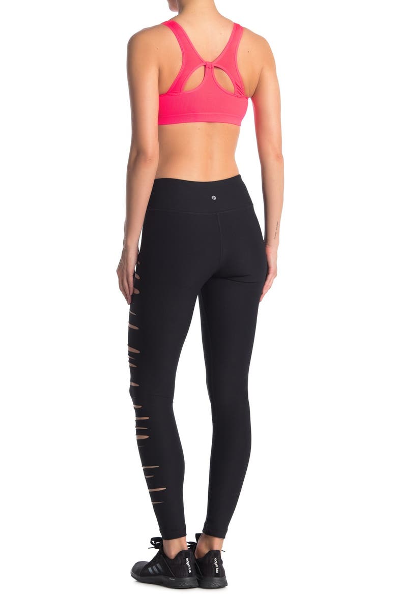 Vented High Waist Leggings, Alternate, color, BLACK