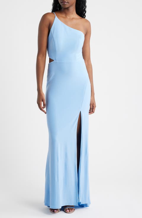 One-Shoulder Side Cutout Gown