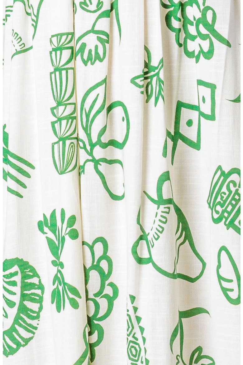 Shoulder Tie Print Maxi Dress, Alternate, color, IVORY GREEN