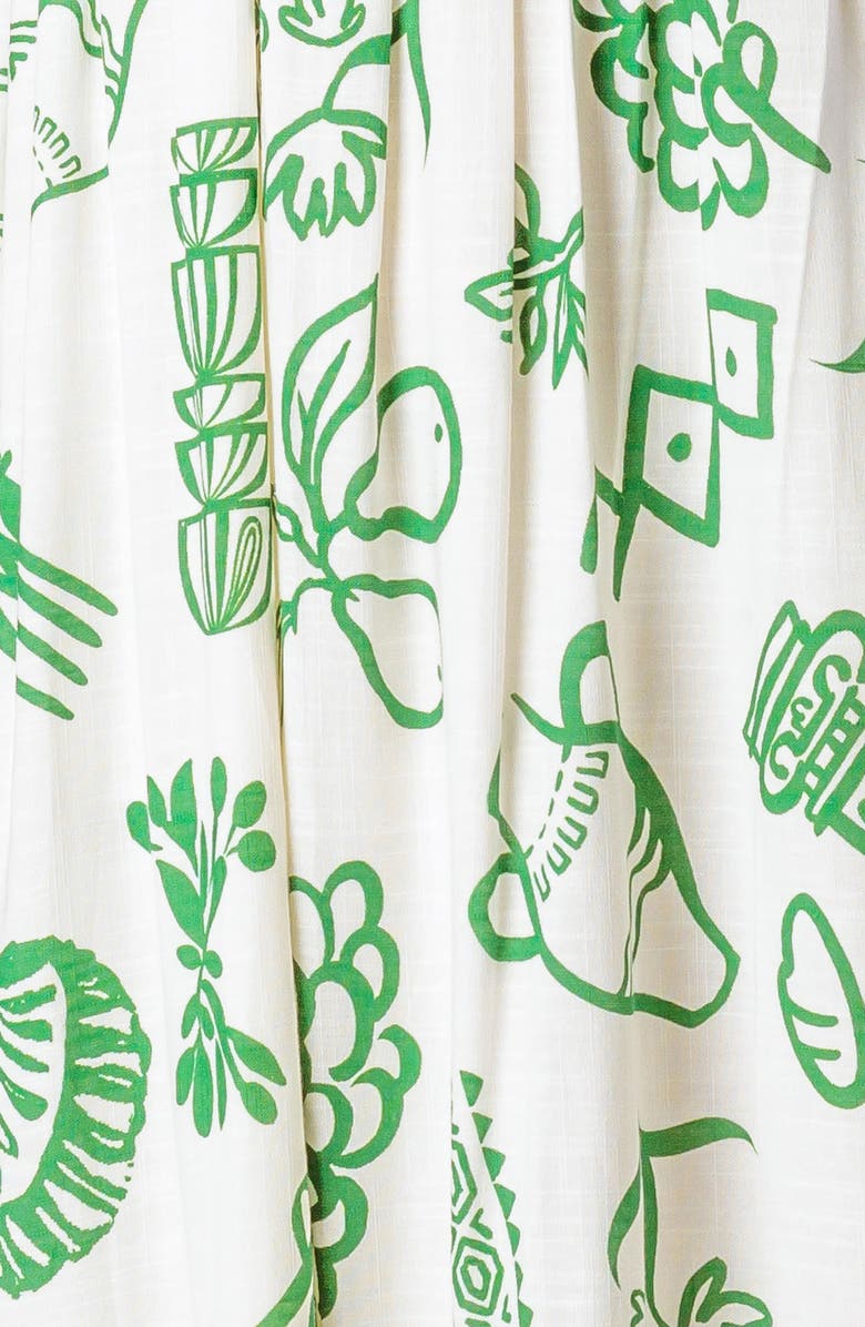 FLYING TOMATO Shoulder Tie Print Maxi Dress, Alternate, color, Ivory Green