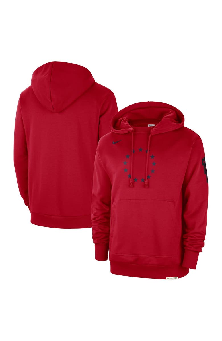 Nike Men's Nike Red Philadelphia 76ers 2023/24 City Edition Courtside Standard Issue Pullover Hoodie, Alternate, color, 