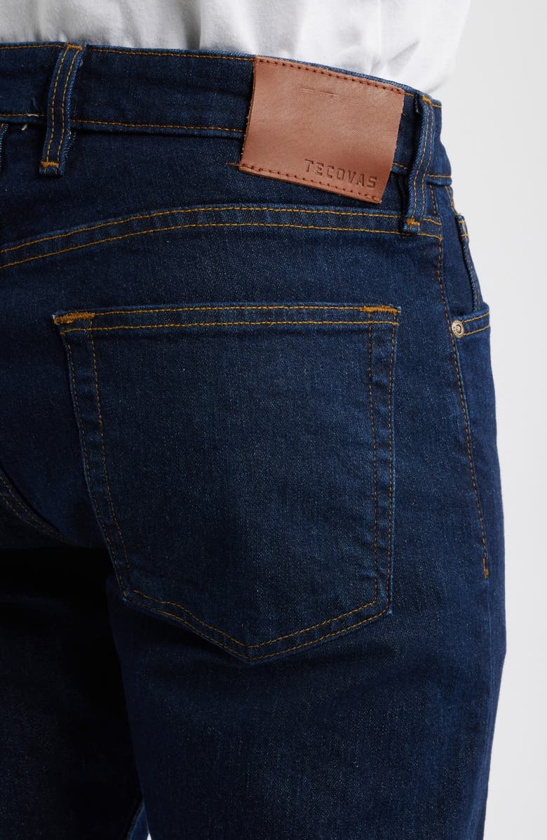 Tecovas Slim Straight Stretch Denim Jeans, Alternate, color, Dark Indigo