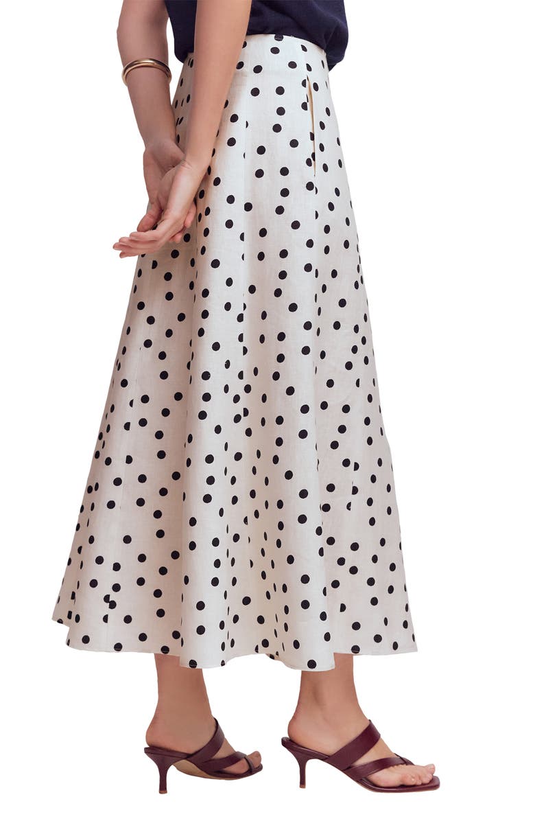 Boden Miriam Linen Maxi Skirt, Alternate, color, Ivory Painted Dot