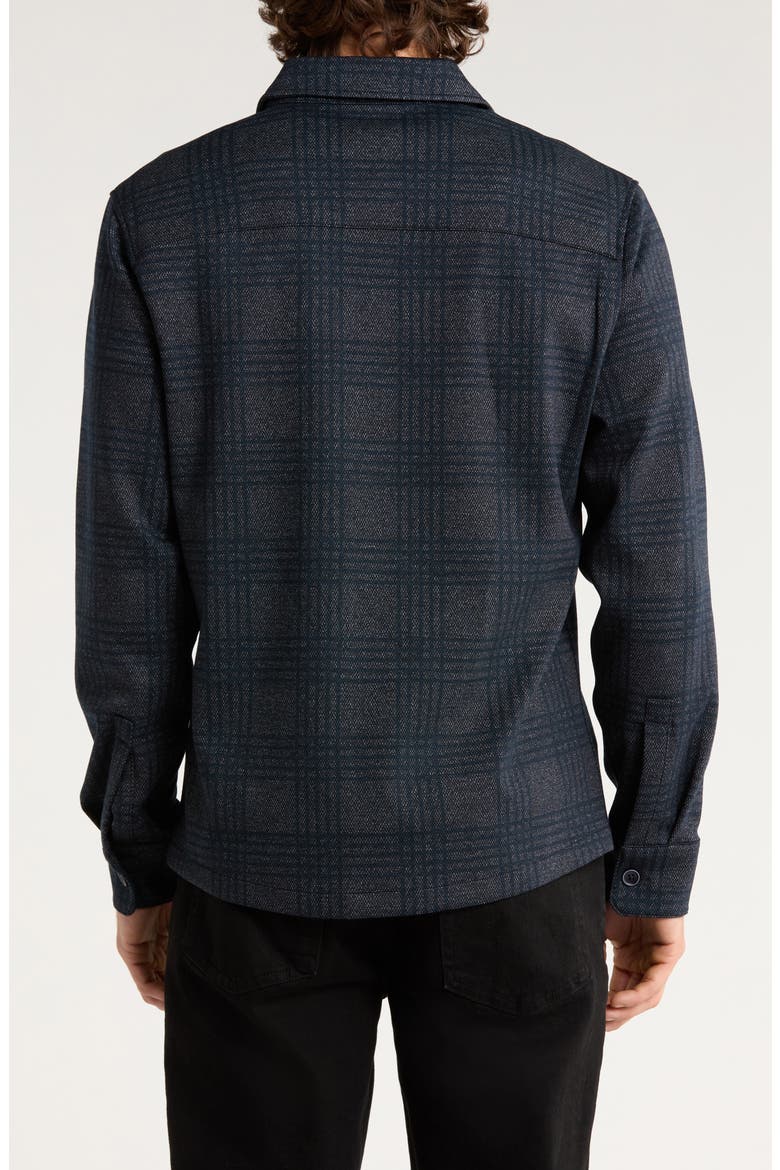Upton Plaid Double Knit Overshirt, Alternate, color, NAVY