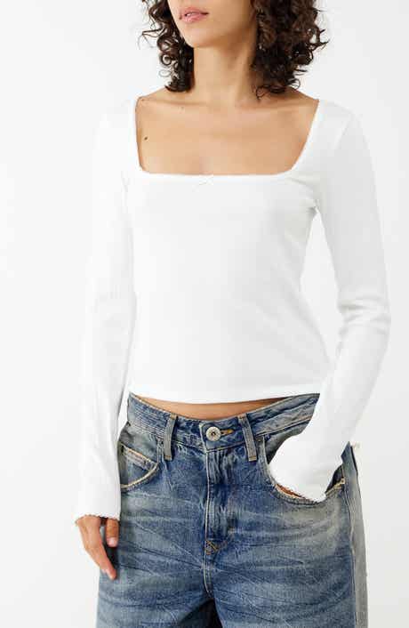 BDG Urban Outfitters Olivia Picot Trim Rib Top