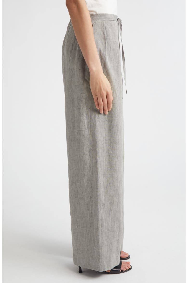 Clark Loose Fit Mélange Linen & Cotton Wide Leg Pants, Alternate, color, GREY MELANGE