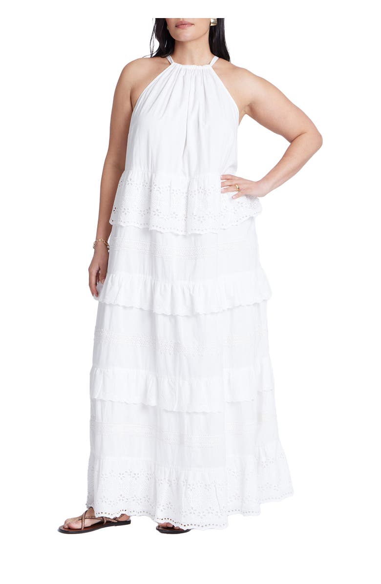 ELOQUII Lace Detail Aline Dress, Main, color, 