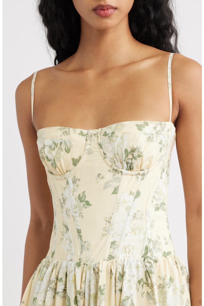 Rona Lemon Floral Stretch Cotton Maxi Sundress, Alternate, color, LEMON FLORAL